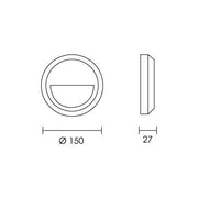 Ozo Delta Round Eyelid Black | White | Grey 1 Watt LED Spazio Step Light - Lighting.co.za