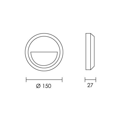 Ozo Delta Round Eyelid Black | White | Grey 1 Watt LED Spazio Step Light - Lighting.co.za