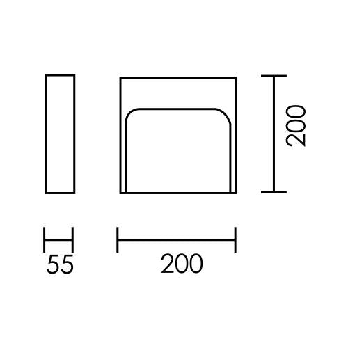 Intake Square Black | White Down Facing LED Outdoor Wall Light 2 Options - Lighting.co.za