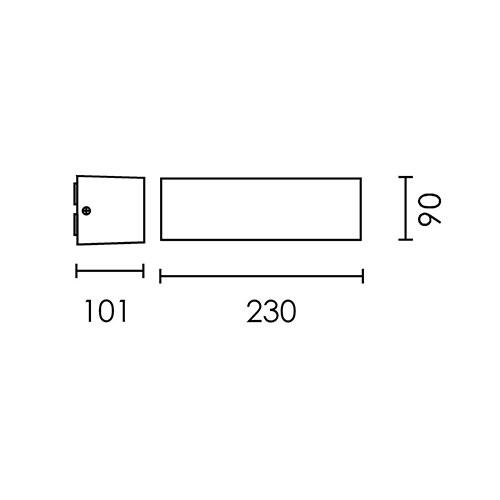 Mite Black | Grey Rectangular Up Down 12W LED Outdoor Wall Light - Lighting.co.za