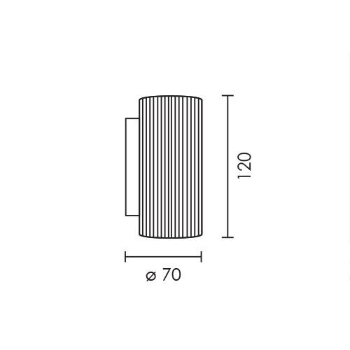 Matilda Black Or White Ribbed Round Down Facing Wall Light - Lighting.co.za