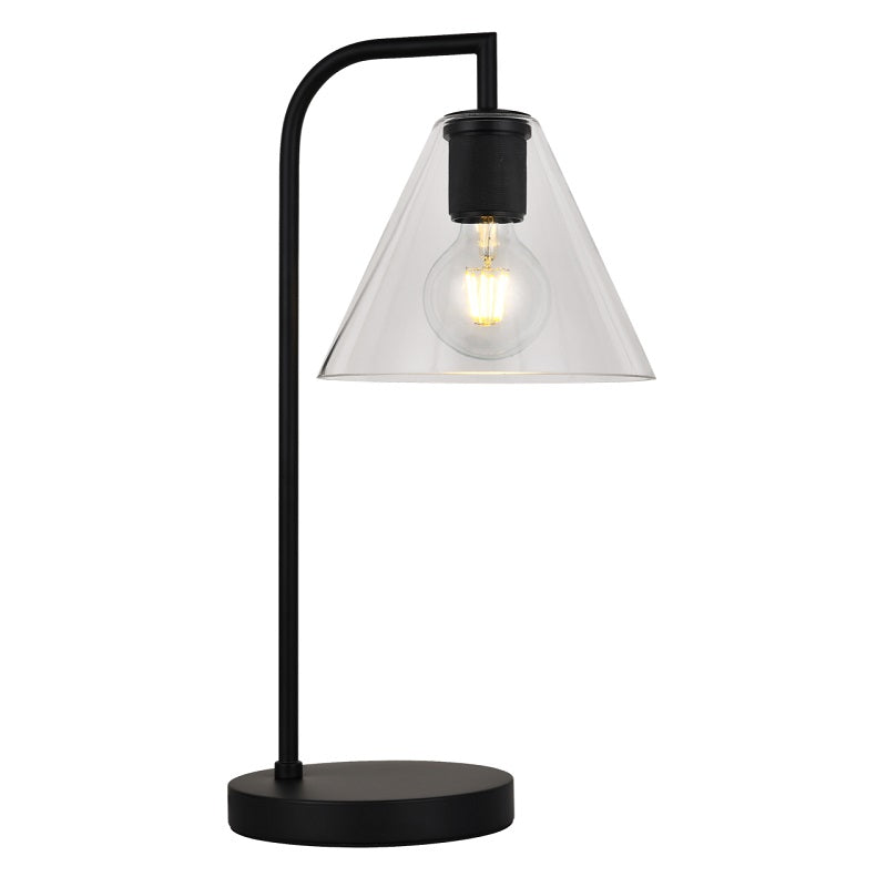 Flow Black | Gold and Clear Glass Funnel Table Lamp - Lighting.co.za