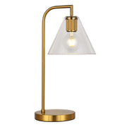 Flow Black | Gold and Clear Glass Funnel Table Lamp - Lighting.co.za