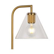 Flow Black | Gold and Clear Glass Funnel Table Lamp - Lighting.co.za