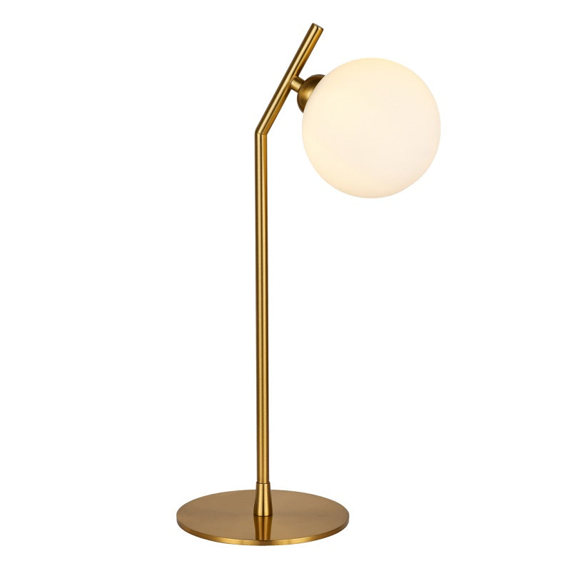 Helios Gold and Frosted Glass Sphere and Stem Table Lamp - Lighting.co.za
