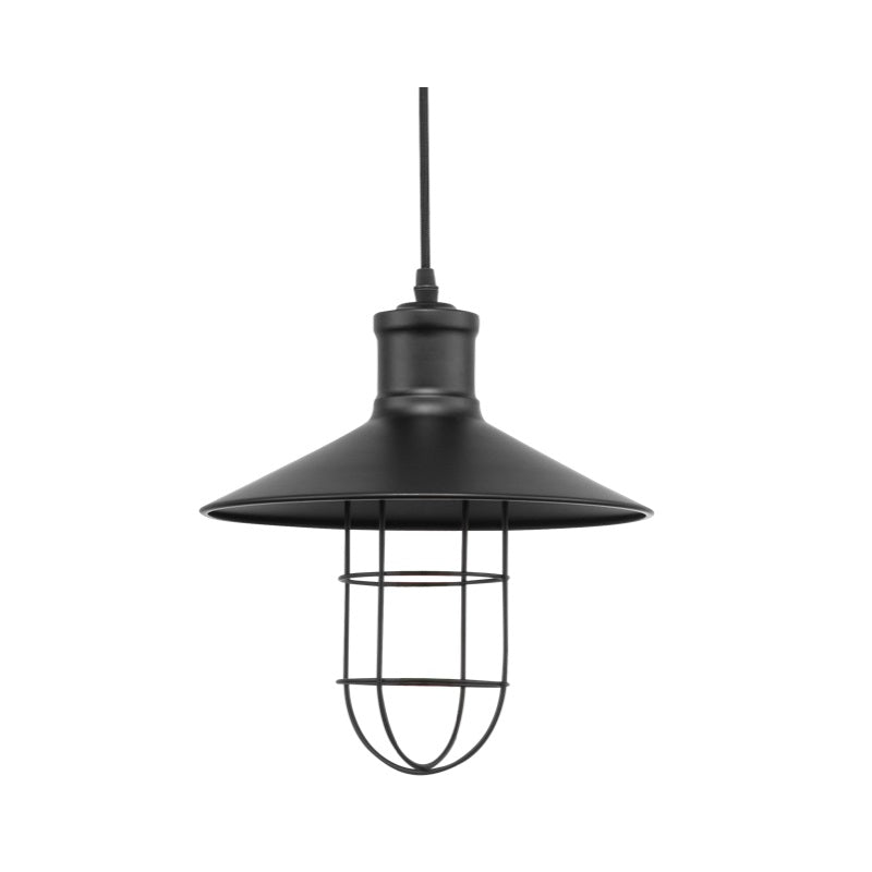 Industrial Cage Hat Chrome | Black | White Pendant Light - Lighting.co.za