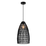 Tanna Long Natural or Black Rattan Pendant Light - Lighting.co.za