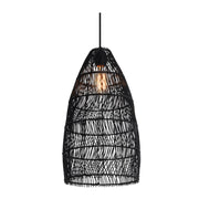 Tanna Long Natural or Black Rattan Pendant Light - Lighting.co.za