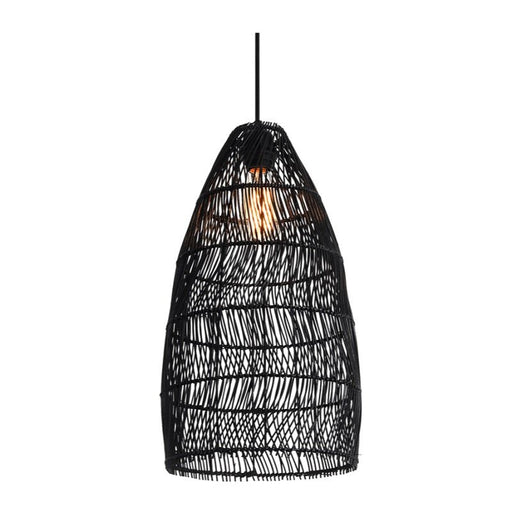 Tanna Long Natural or Black Rattan Pendant Light - Hanging Lights - Lighting.co.za
