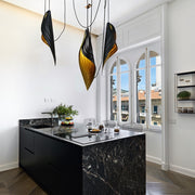 Blade Leaf Leather Pendant Light 3 Sizes - Lighting.co.za