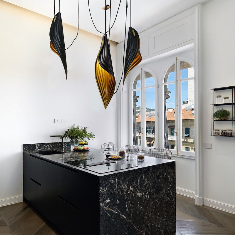 Blade Leaf Leather Pendant Light 3 Sizes - Lighting.co.za