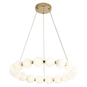 Ripple Round 12 Light Gold And White Glass LED Pendant Light - Lighting.co.za