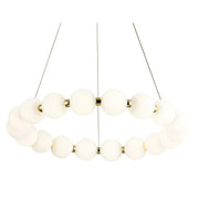 Ripple Round 12 Light Gold And White Glass LED Pendant Light - Lighting.co.za