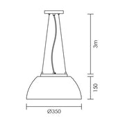 Gloss Chrome or Copper Ribbed Glass Spazio Pendant Light - Lighting.co.za