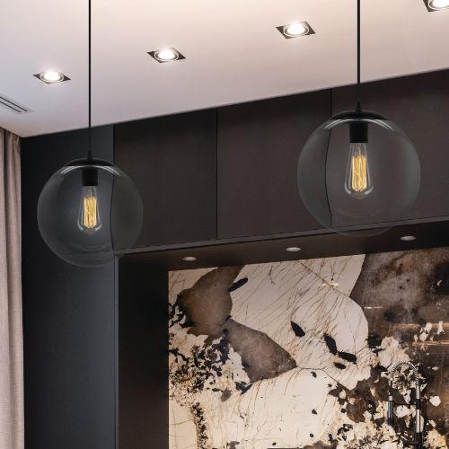 Palla Smoke Grey | White | Clear Ball Spazio Pendant Light 3 Sizes - Lighting.co.za