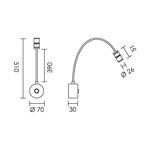 Nora 3W LED White or Chrome Bedside Reading Wall Light - Lighting.co.za