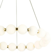 Ripple Round 12 Light Gold And White Glass LED Pendant Light - Lighting.co.za