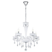 Carpento 3 | 5 | 8 Light White and Crystal Glass Chandelier - Lighting.co.za