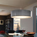 Romao Drum Grey Fabric Rise and Fall Adjustable LED Pendant Light - Lighting.co.za
