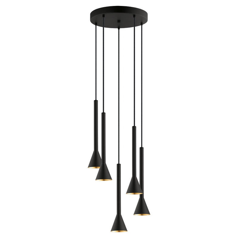 Cortaderas Flute Slim Black Gold Cluster Pendant Light - Lighting.co.za