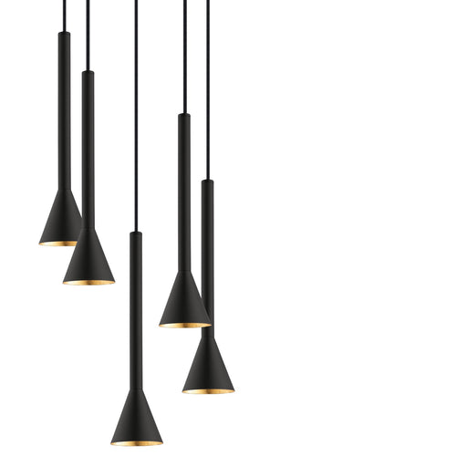 Cortaderas Flute Slim Black Gold Cluster Pendant Light - Lighting.co.za