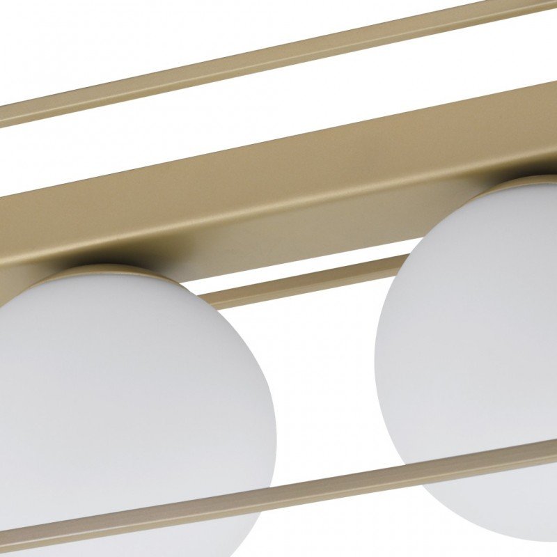 Vallaspra 4 Light Champagne Gold And White Glass Pendant Light - Lighting.co.za