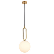Croquet Brass And Opal White Glass Pendant Light In 3 Sizes - Lighting.co.za