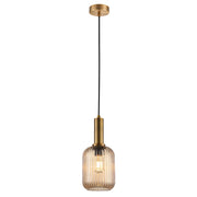 Athina Clear | Amber | Smoke Cut Glass Pendant Light - Lighting.co.za