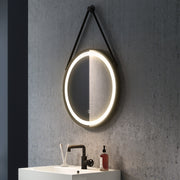 Annali Round Black Strap LED Mirror Wall Light - Lighting.co.za