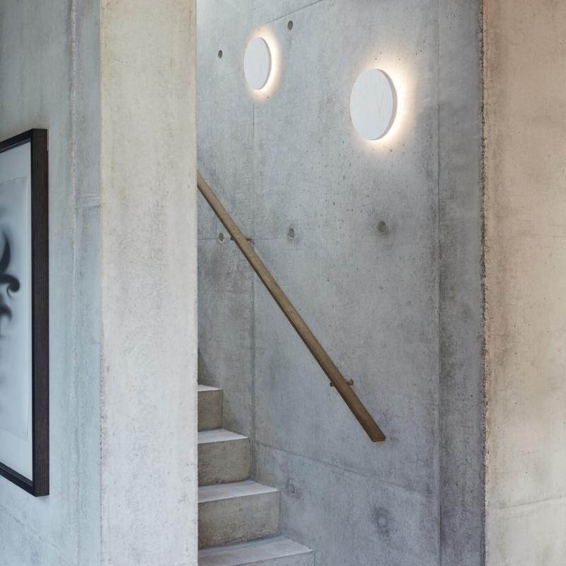 Focal Round Backlit LED Black or White Outdoor Wall Light - Lighting.co.za