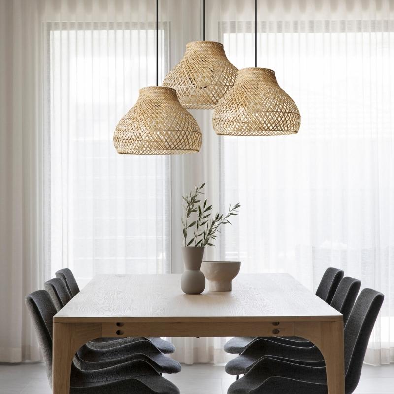 Shannon Cone Rattan Bamboo Pendant Light - Lighting.co.za
