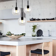 Flow Black | Gold | Chrome Clear Glass Ball Pendant Light - Lighting.co.za