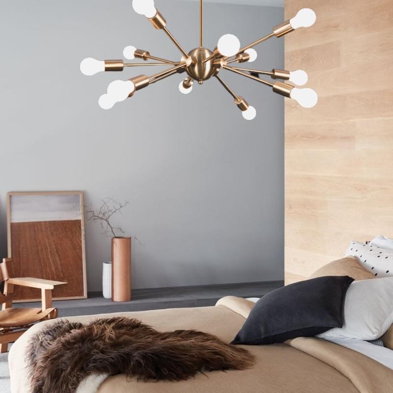 Supernova Satin Gold Or Black 12 Light Pendant Light - Lighting.co.za