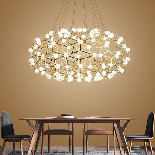 Honeycomb Satin Gold SMD LED CCT Adjustable Pendant Light 2 Sizes - Lighting.co.za