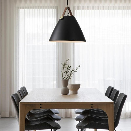 Holly Copper | Silver | Black | White Nordic Leather Strap Pendant Light 2 Sizes - Lighting.co.za