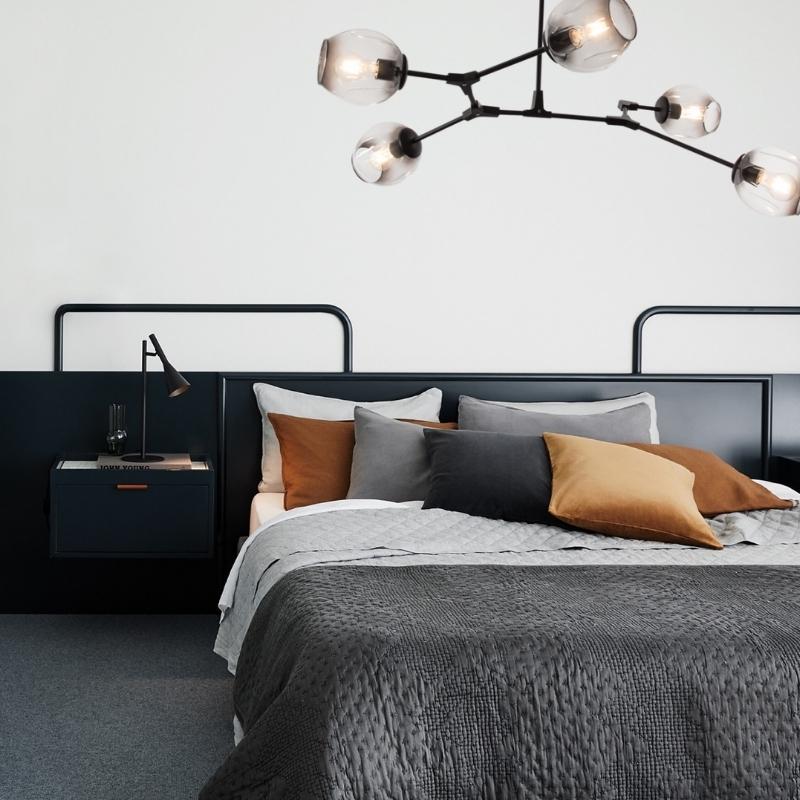 Amador Classic Branch 5 Light Smoke or Amber Glass Pendant Light - Lighting.co.za