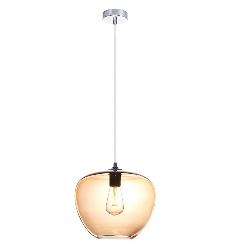 Apple Amber | Smoke Glass Pendant Light 2 Sizes - Lighting.co.za