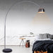 Curva Satin Chrome And Black Arco Adjustable Floor Lamp - Lighting.co.za