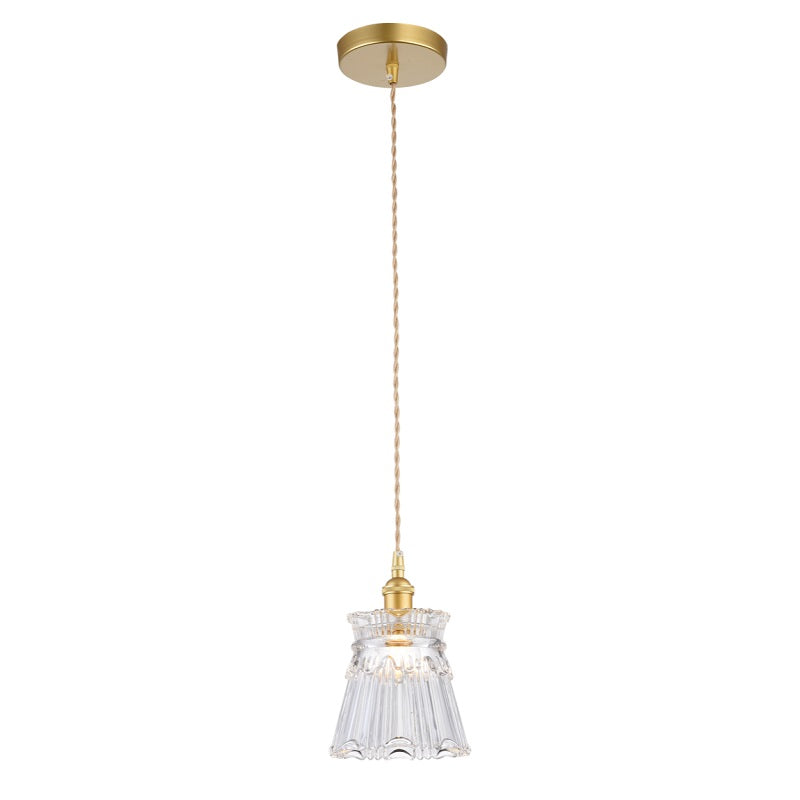Arla Satin Gold Vintage Cut Glass Pendant Light - Lighting.co.za