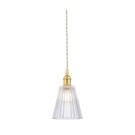 Arla Satin Gold Vintage Funnel Cut Glass Pendant Light - Lighting.co.za