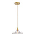 Arla Satin Gold Vintage Hat Cut Glass Pendant Light - Lighting.co.za