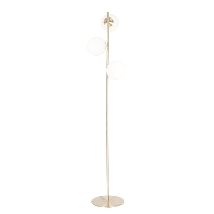 Pearl Brass and Frosted Glass 3 Light Floor Lamp - Lighting.co.za