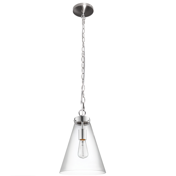 Belmont Small Clear Glass Chrome Funnel Pendant Light - Lighting.co.za