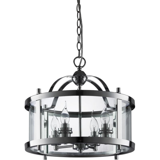 Bow Chrome And Clear Glass Shade Pendant Light - Lighting.co.za