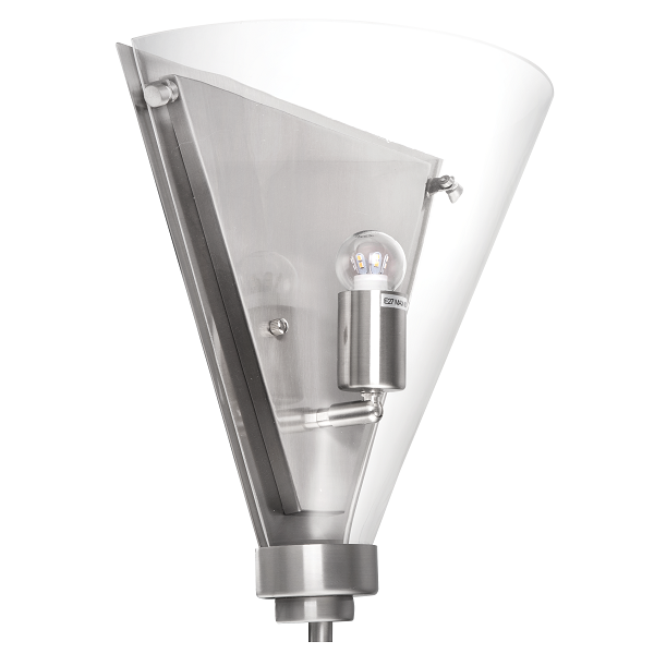 Cone Funnel Chrome And Clear Glass Wall Light - Lighting.co.za