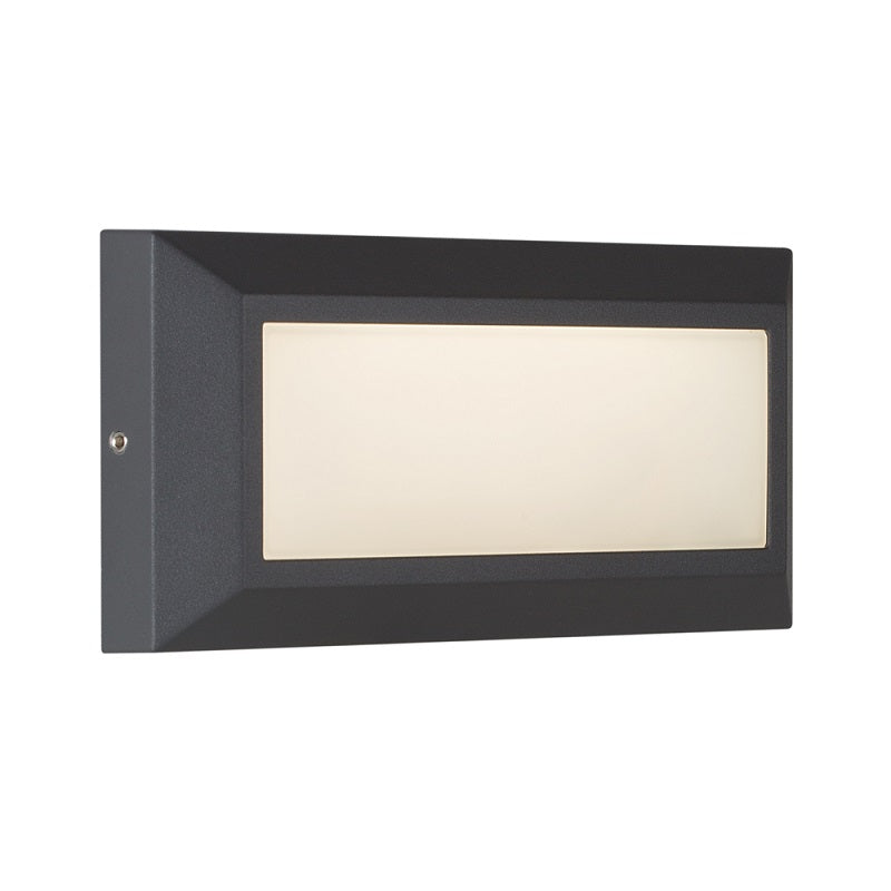 Helena Plain Rectangular Grey LED Outdoor Wall Light - Lighting.co.za