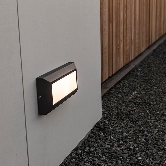 Helena Plain Rectangular Grey LED Outdoor Wall Light - Lighting.co.za
