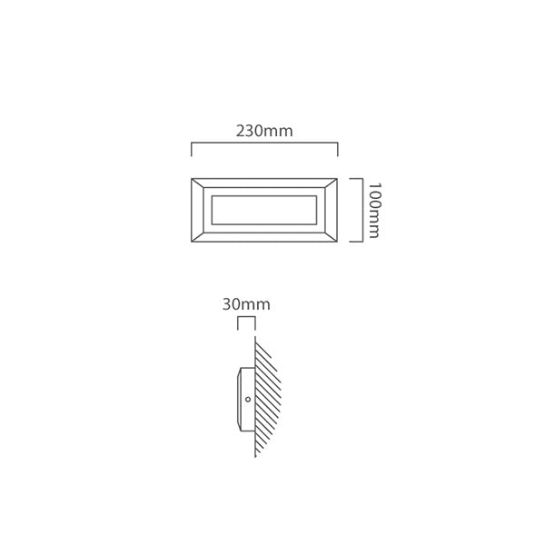 Helena Rectangular Grey LED Outdoor Step Light - Lighting.co.za