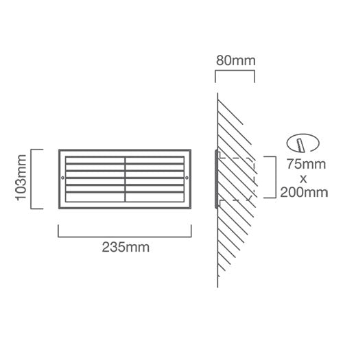 Louvre Black or White Grid Recessed Brick Step Light - Lighting.co.za
