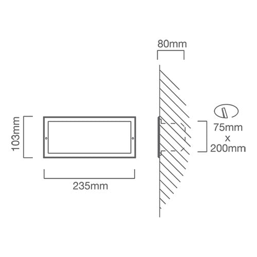 Louvre Black or White Plain Recessed Brick Step Light - Lighting.co.za